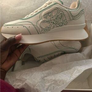 Alexander McQueen Platform Sneaker with Green Stitching